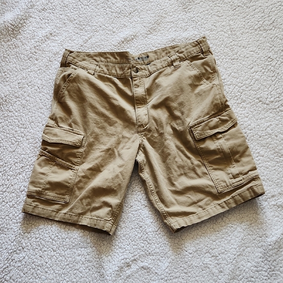 Carhartt Tan Rugged Flex Relaxed Fit Cargo Work Shorts Utilitarian Design Sz 40 - Picture 1 of 15